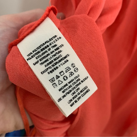 Free people slouchy cowl neck chiffon top in coral - Picture 9 of 9